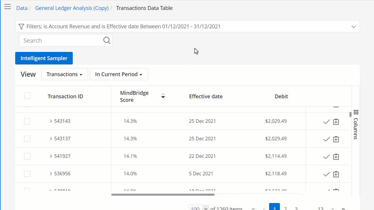switching from transactions to entries view