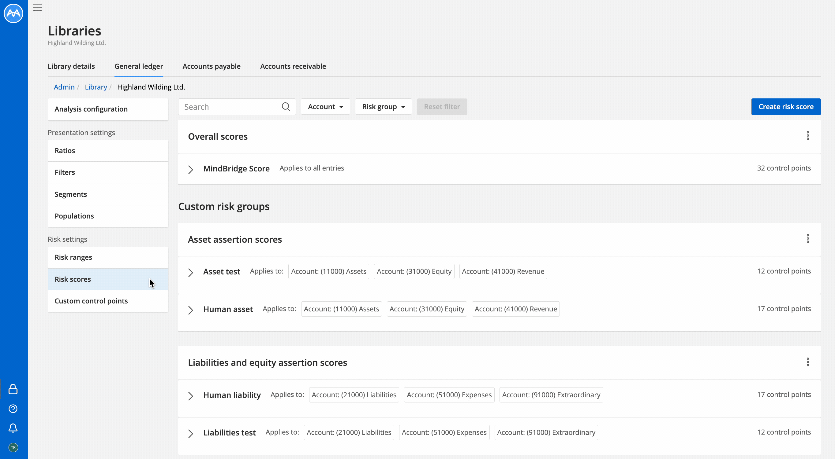 GIF showing an example of how to create a risk score