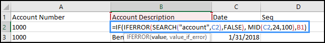 above formula being applied in excel