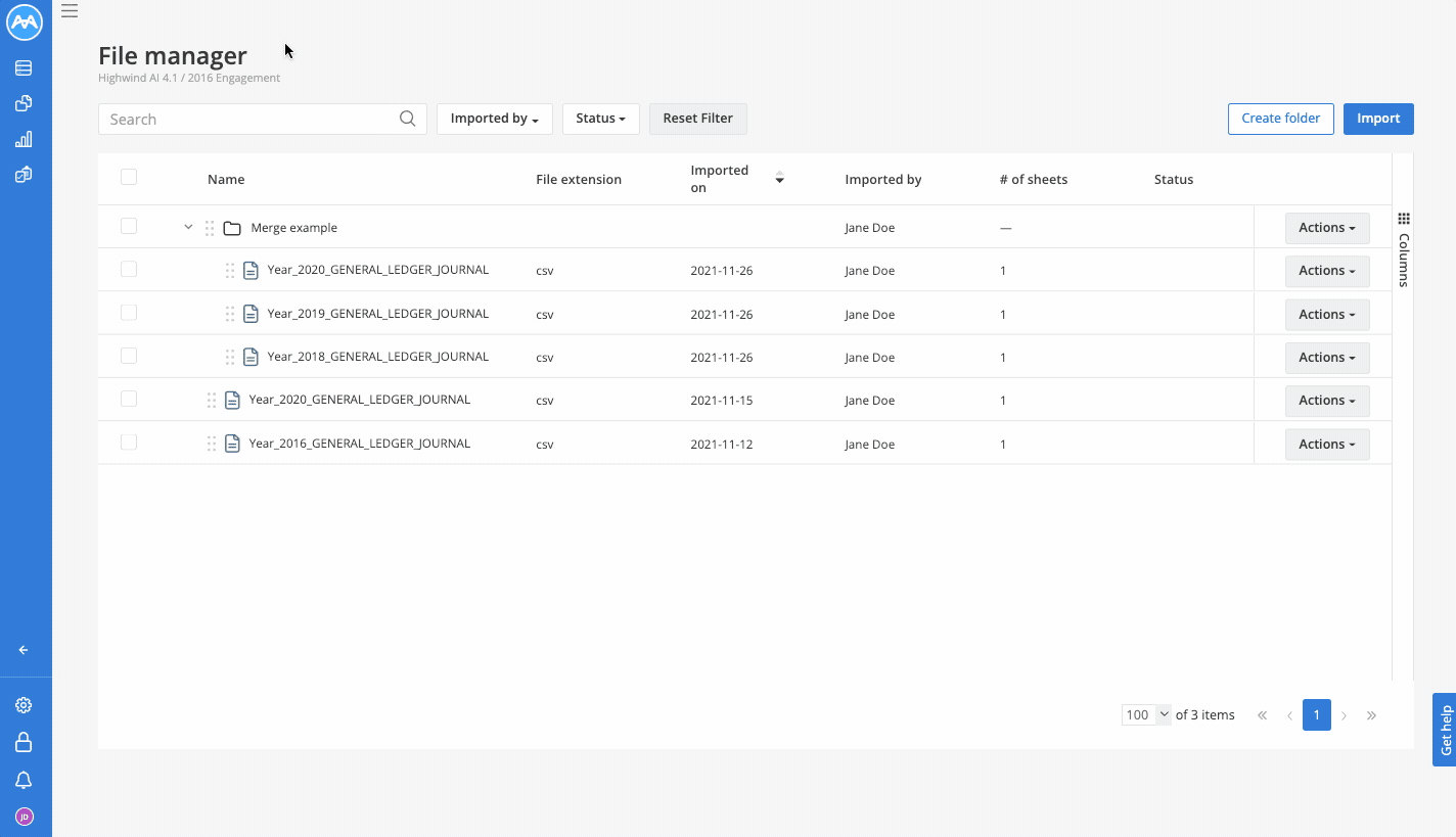 File manager Merging multiple files