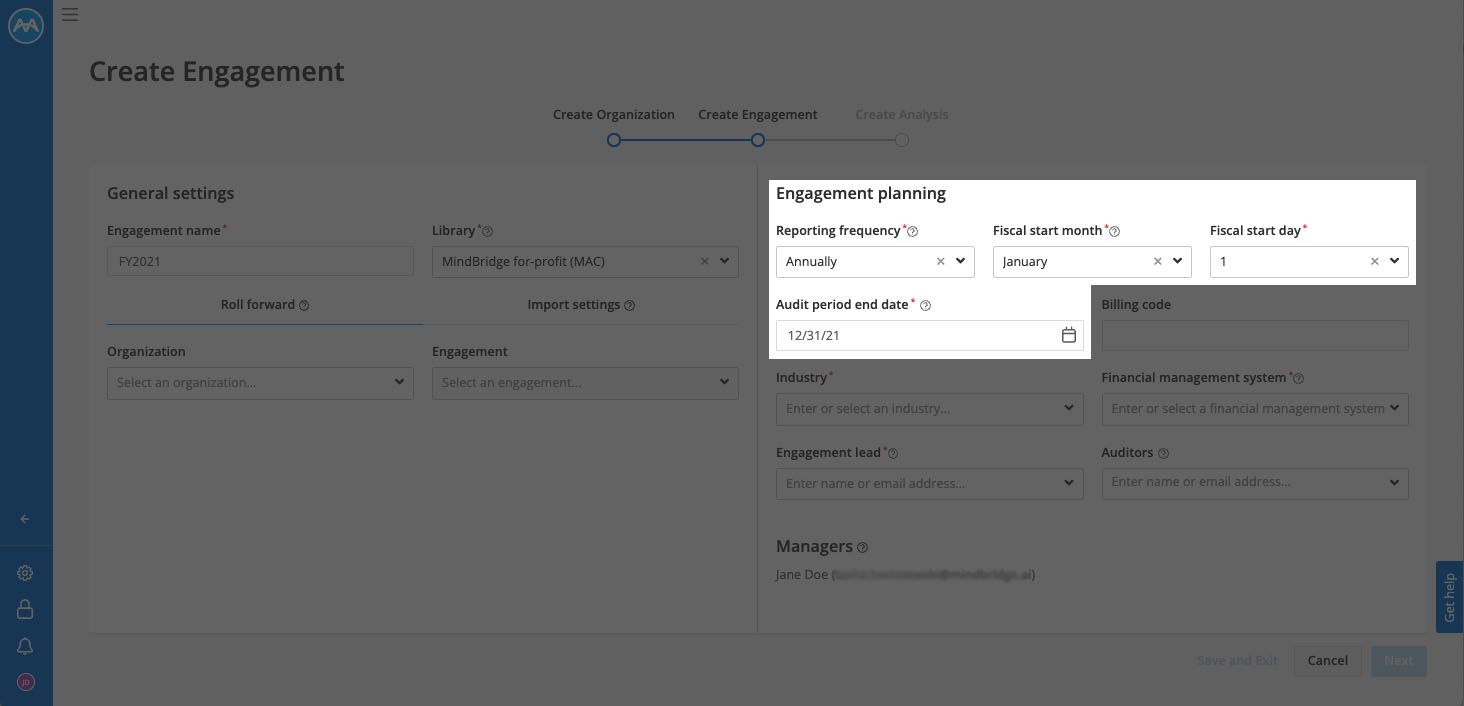 A screenshow showing an example reporting period