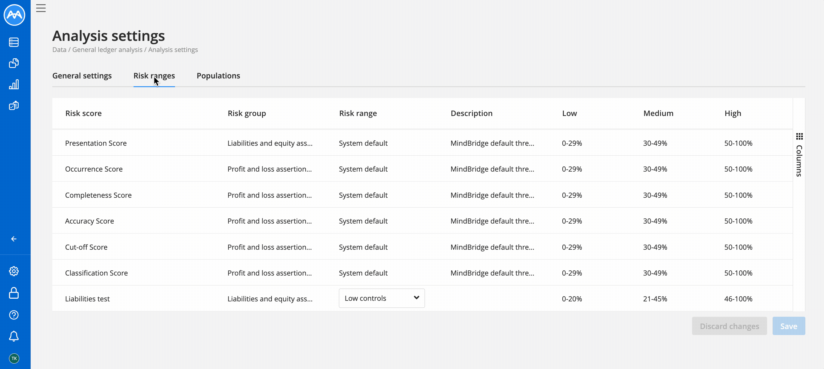 GIF showing an example of how to apply new risk ranges to existing analysis results