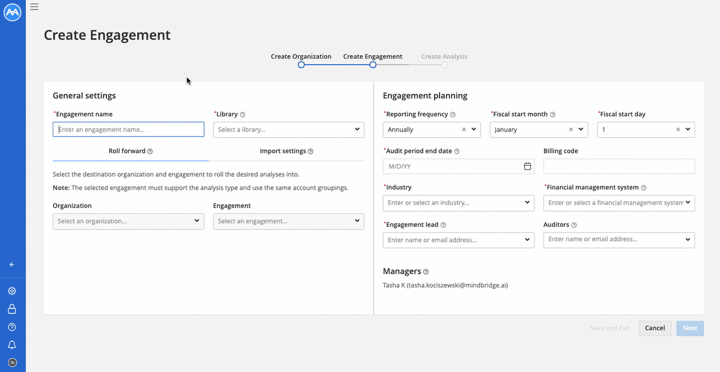 GIF showing a Create Engagement workflow demonstration